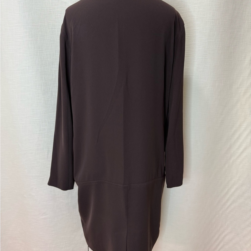 Liz Claiborne Brown Blazer Dress Size 10 Career Office Long Sleeve Classic - Picture 3 of 6